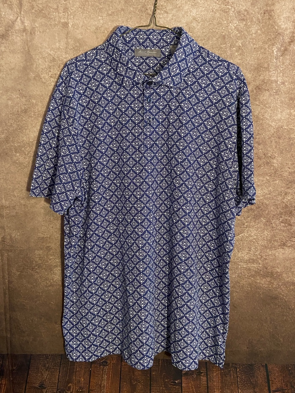 Daniel Cremieux-Signature collection polo-blue/white pattern-men’s size XL-EUC
